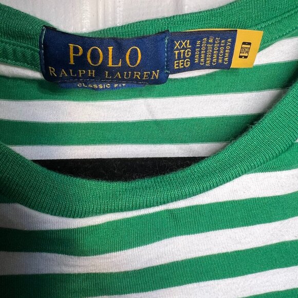 Polo Ralph Lauren Green/White Striped short sleeve T-Shirt, XXL - Picture 3 of 4